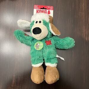 NWT KONG Wild Knots Bear Red Sm/Md Squeaky Plush Dog Toy 8.5"